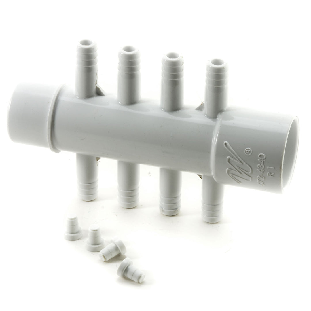 Air Manifold 1"SS x 1"SP (8) 3/8" Barbs