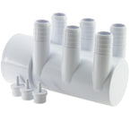 Water Manifold 2"SS x Dead End (6) 3/4" Barbs