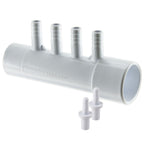 Air Manifold 1"SS x 1"SP (4) 3/8" Barbs