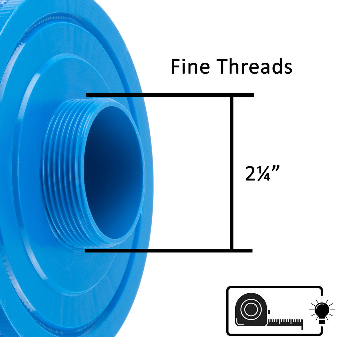 two and one quarter inch fine threads