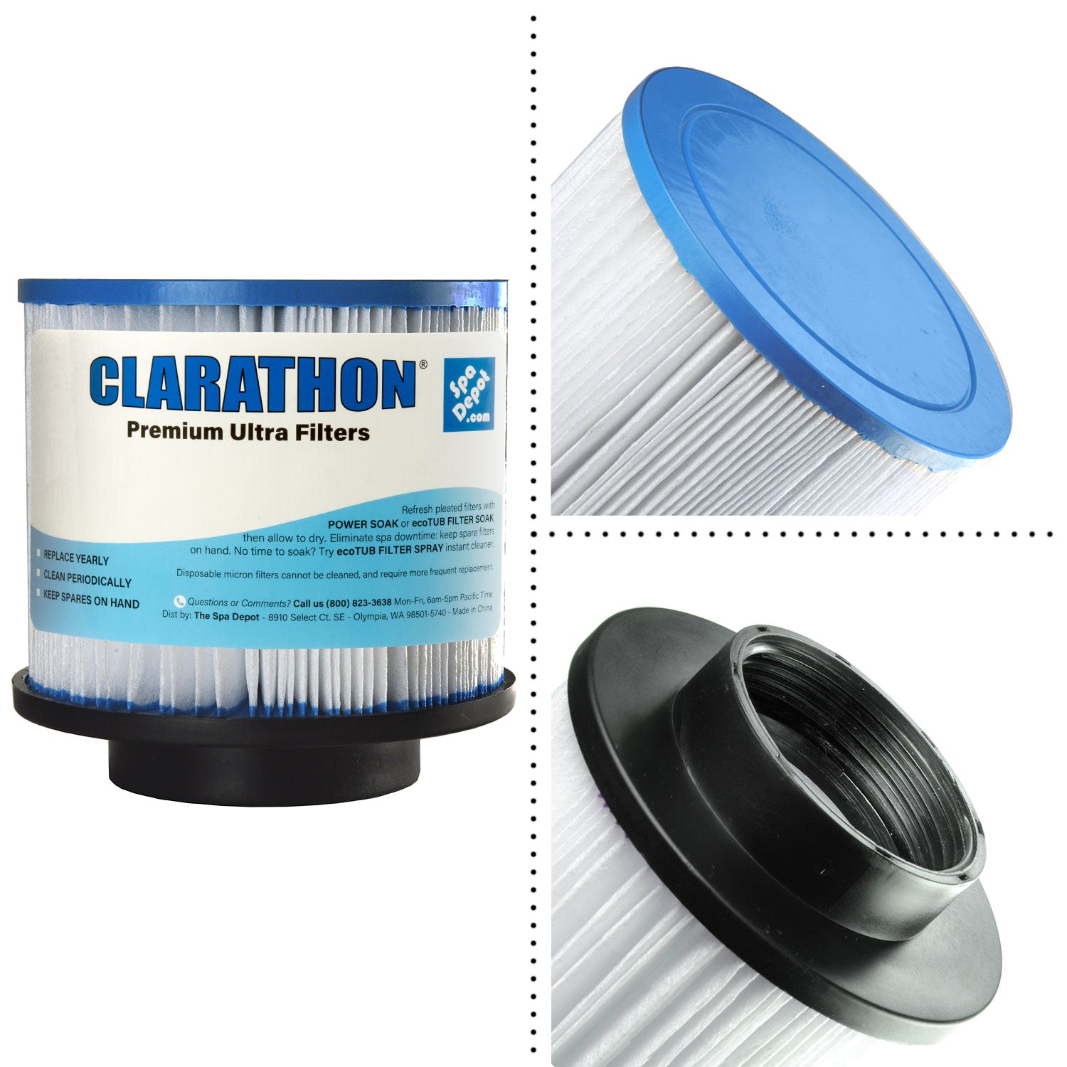 Filter Cartridge for Inflatable Spas – Threaded Hot Tub FC9938 Clarathon