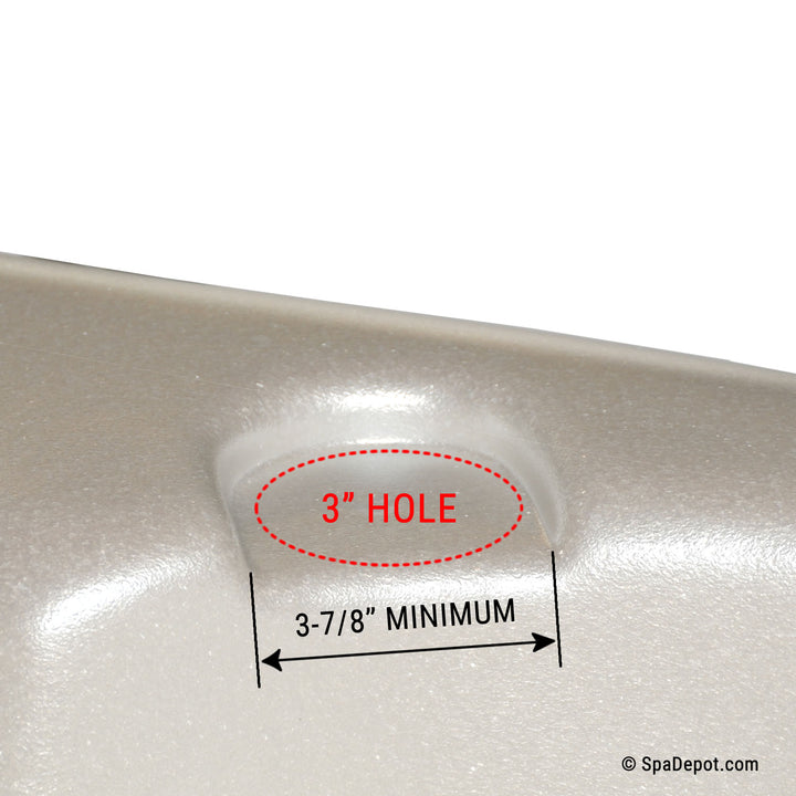 spa with 3 inch hole for speaker