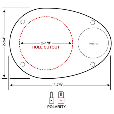 speaker hole cutout diagram