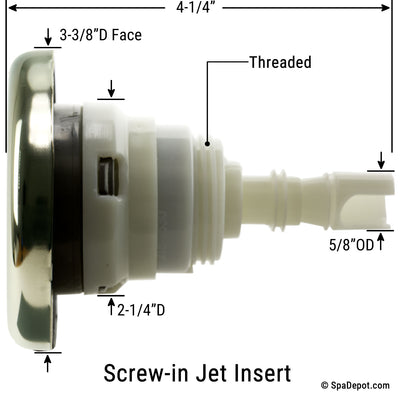 Waterway 3-3/8" Poly Storm Dual Roto Screw-in Jet Insert - Stainless