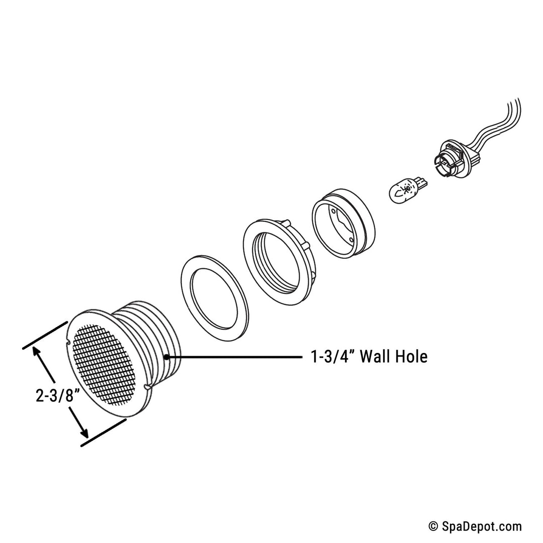 Spa Light Assembly Kit 12V Mini 2-3/8" Face