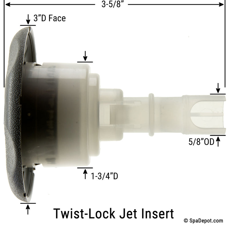 CMP 3" Typhoon Dual Roto Twist-Lock Jet Insert - Graphite Gray