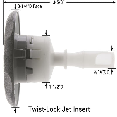 Pentair 3-1/4" Micro Cyclone Directional Swirl Twist-Lock Jet Insert