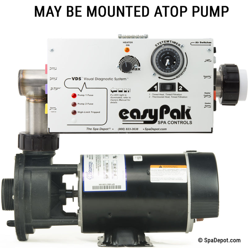 EasyPak 1001 Pump-Top Mount Flex-Fit Air Switch Spa Control Kit - Up to 2 Pumps & Blower