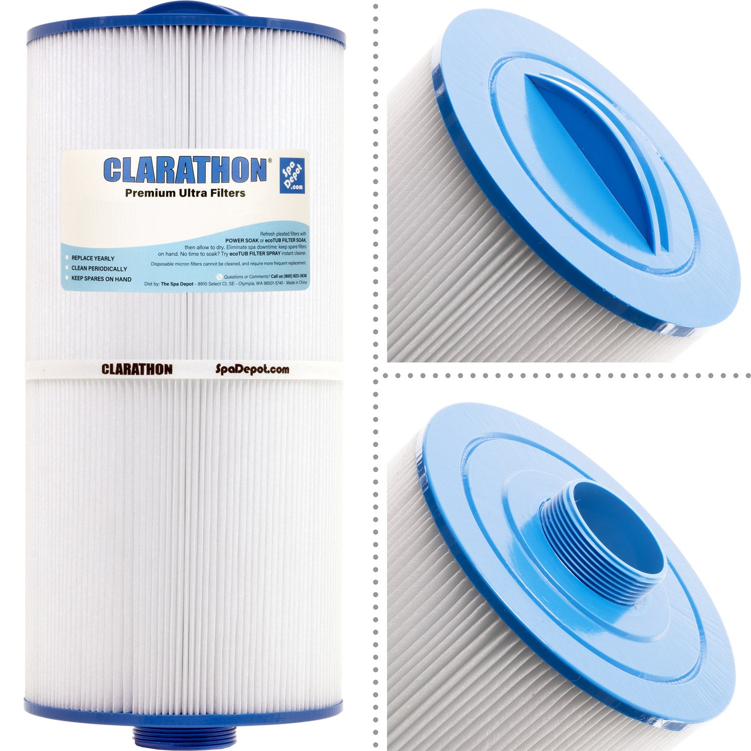 Clarathon Threaded Hot Tub Filter for Coleman/California Cooperage