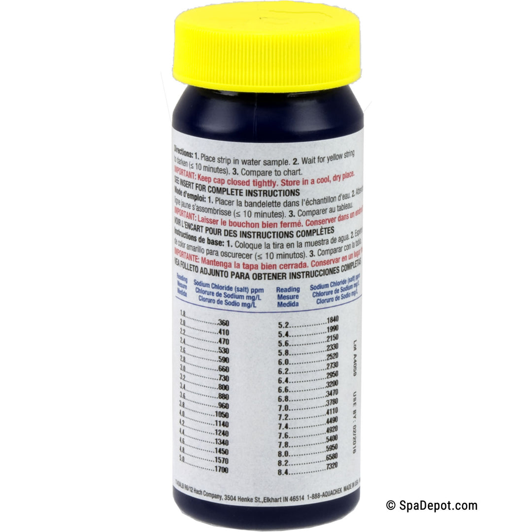 AquaChek White Salt Test Strips testing chart