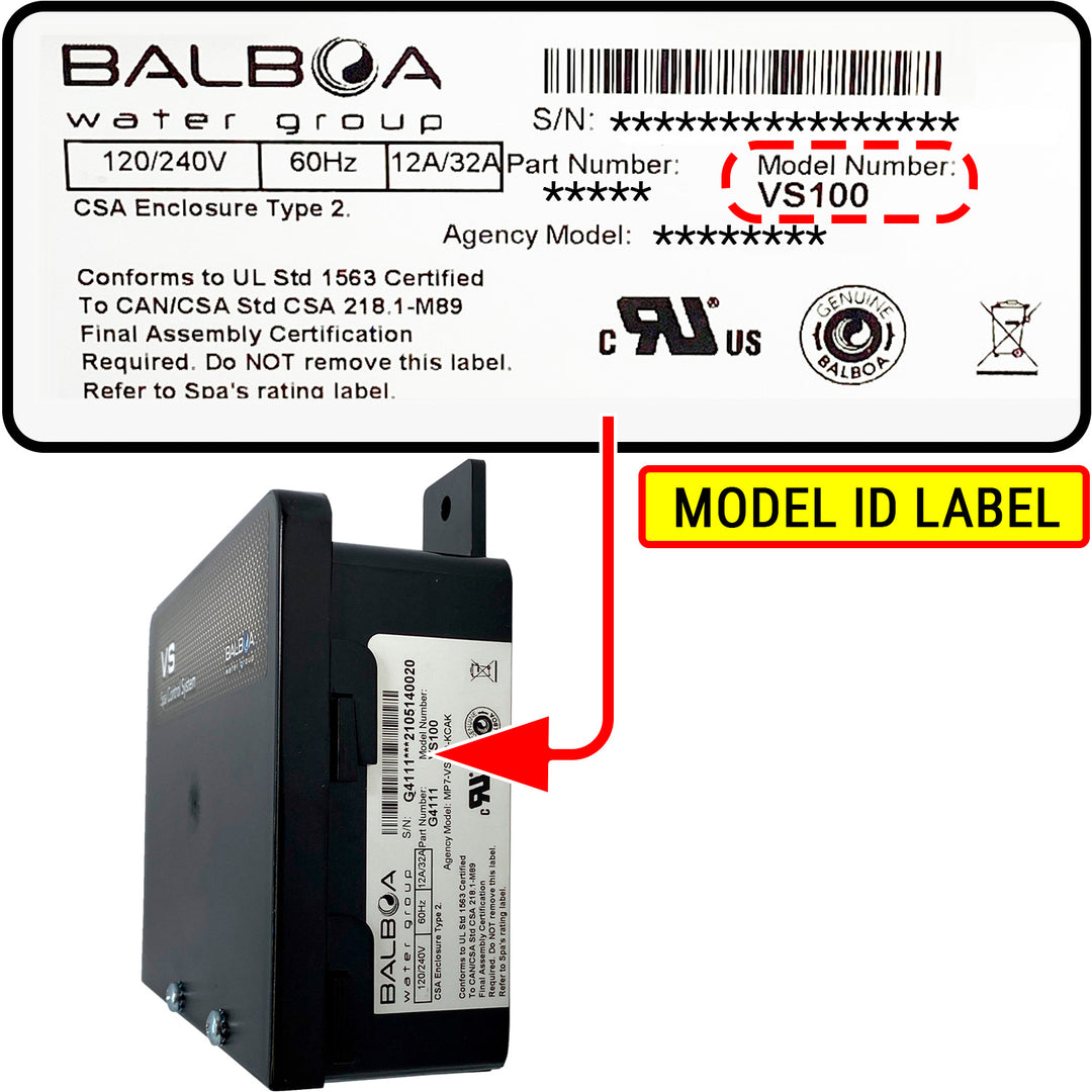 Vs100 Label Balboa VS100 Hot Tub Control System Circuit Board - 120/240V – SpaDepot.com
