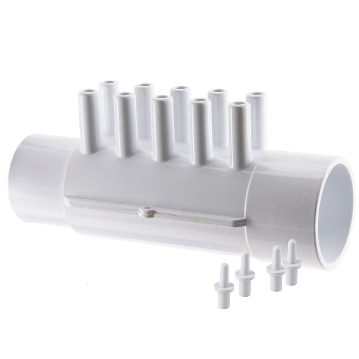 Air Manifold 1.5"SS x 1.5"SP (10) 3/8" Barbs