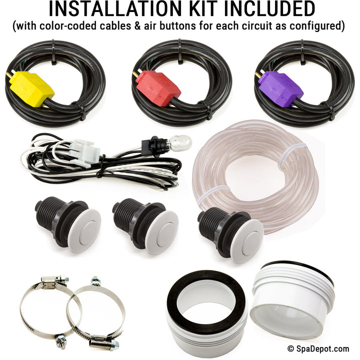 EasyPak 1000 Flex-Fit Air Switch Spa Control Kit - Up to 2 Pumps & Blower