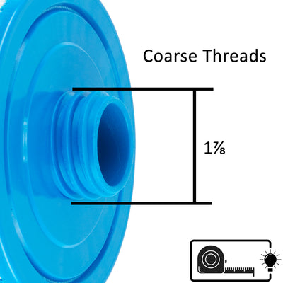 coarse thread measures 1 and seven eighths inches from thread to thread