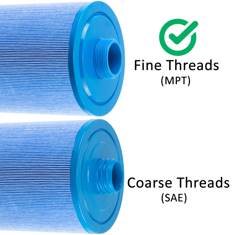 Spa filter with  fine MPT threaded fitting checked