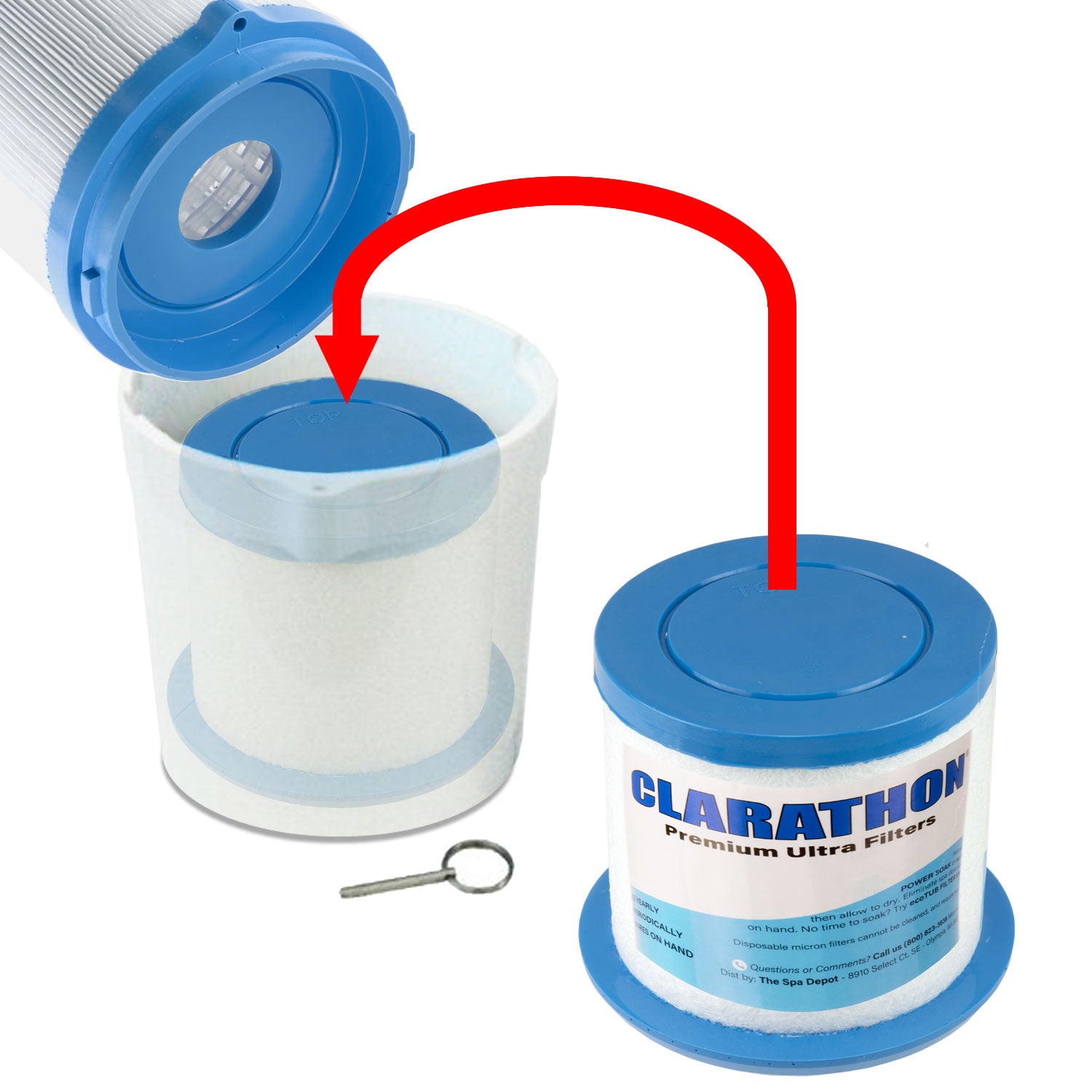 Clarathon Micro Hot Tub Filter Cartridge for Jacuzzi FC2767 Clarathon Micro Hot Tub Filter Cartridge for Jacuzzi FC2767