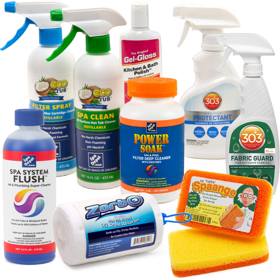 Hot Tub Cleaning & Detailing Supplies Kit