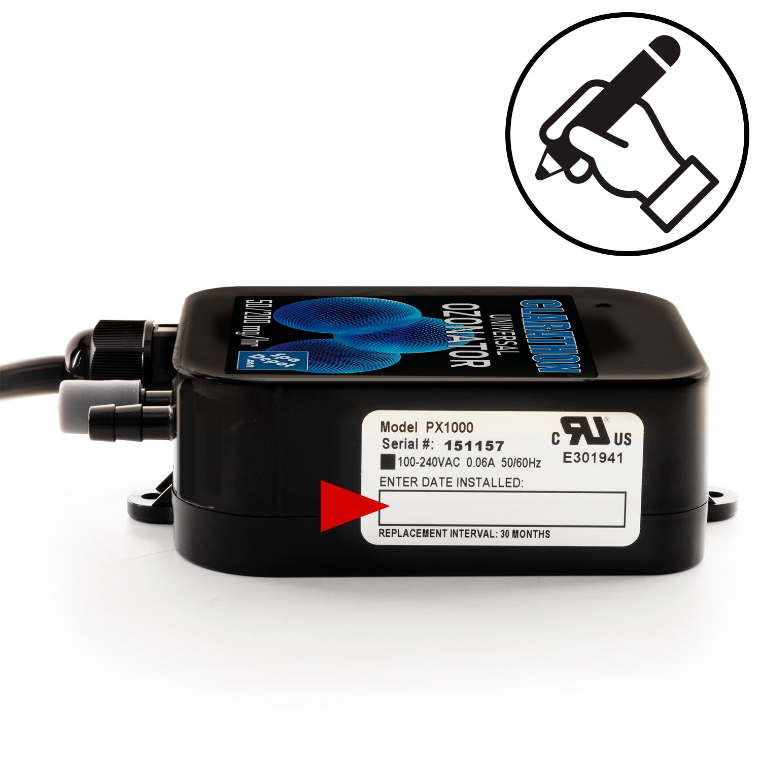 Clarathon Spa Ozonator Kit - Adjustable Output Ozone Generator