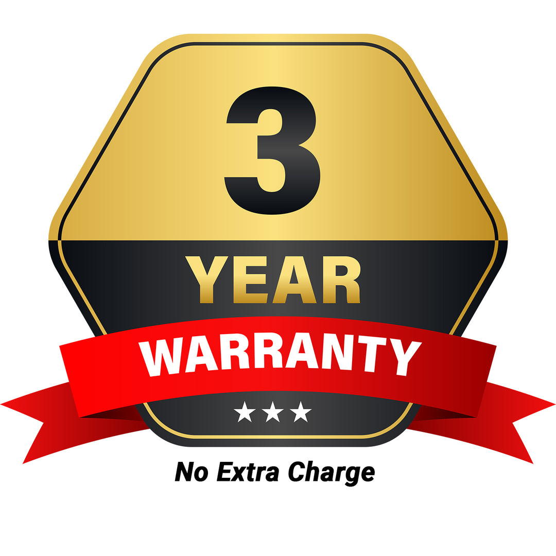 3 year warranty no extra charge