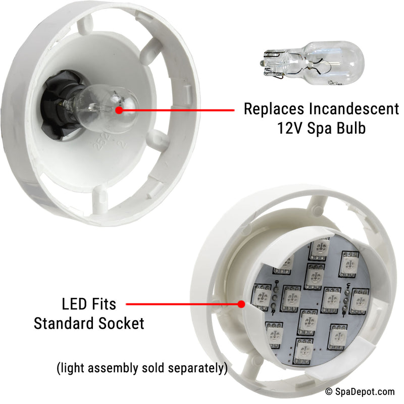 replaces standard 12V incandescent bulb
