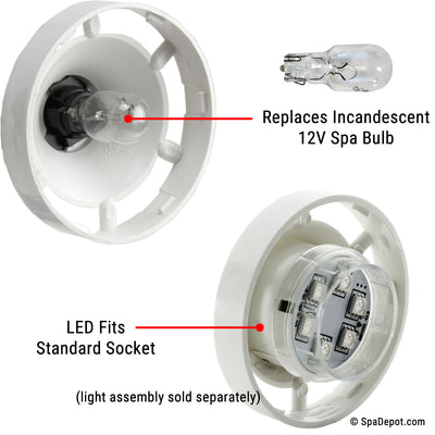replaces standard 12V incandescent bulb