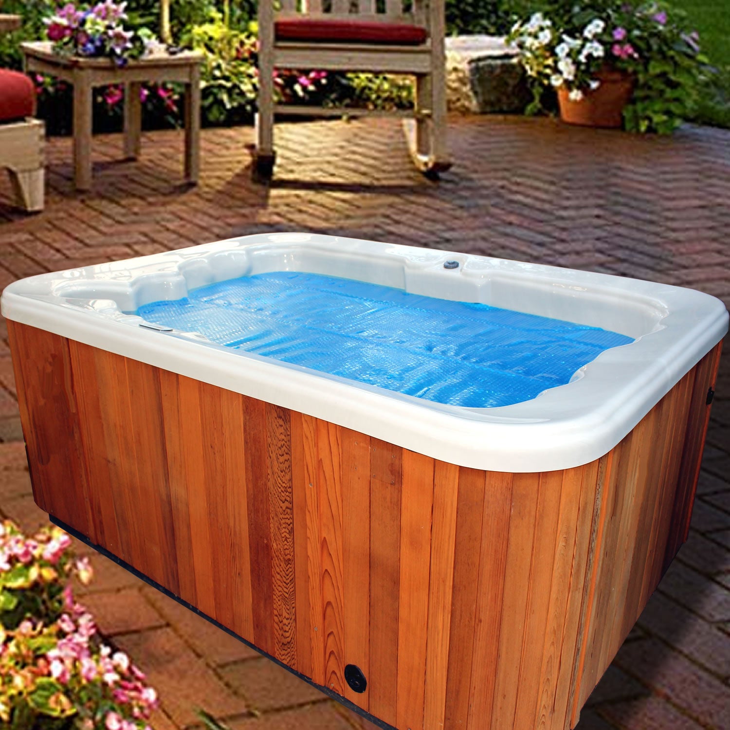 Floating Spa Blanket - Hot Tub Bubble Cover Blue 7'x7' – SpaDepot.com
