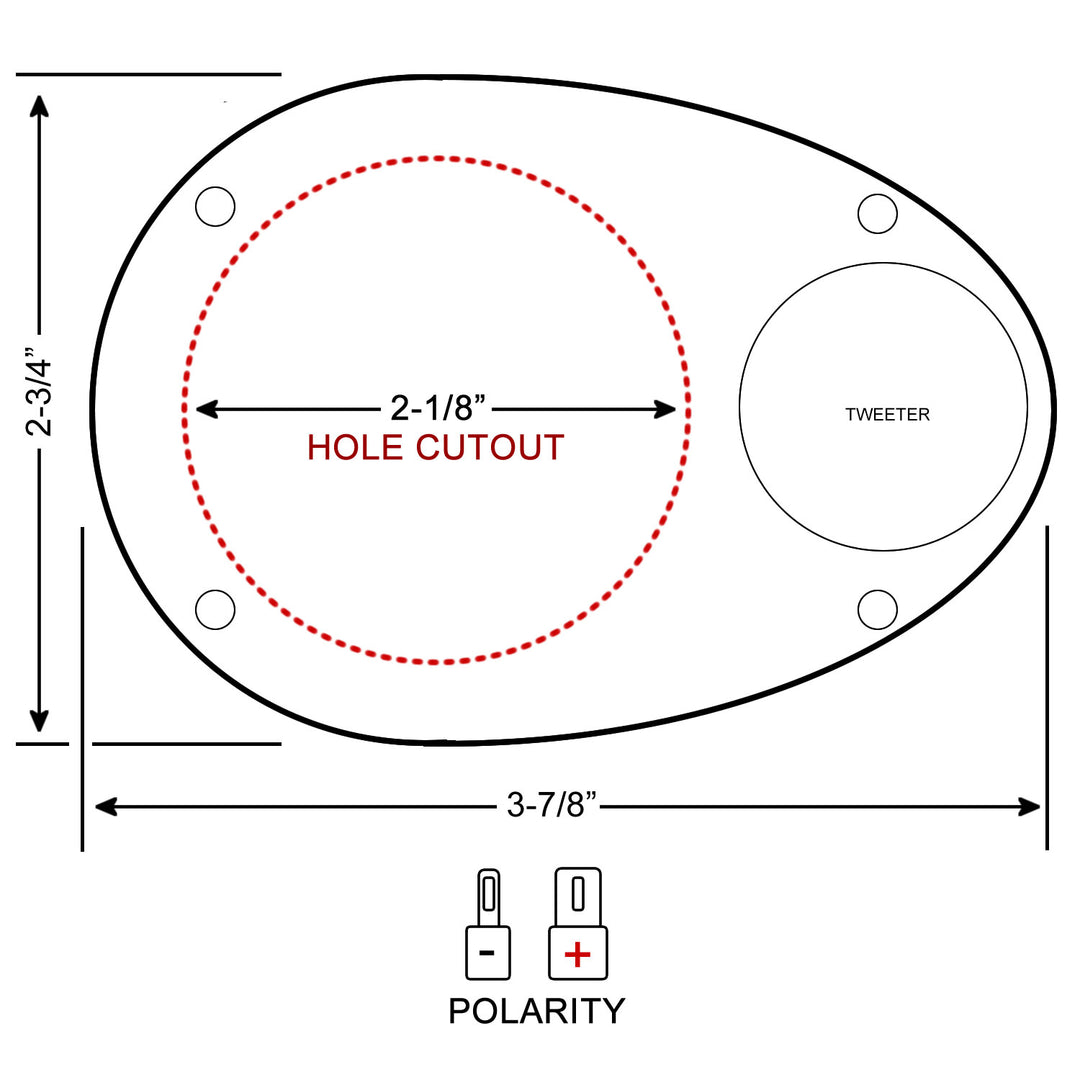 speaker hole cutout diagram