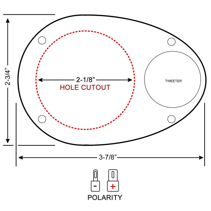 speaker hole cutout diagram