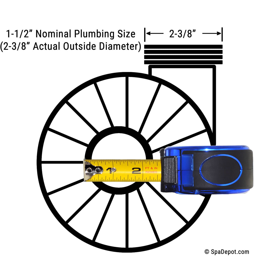 1.5 HP Waterway Spa-Flo II Pump: 1.5" in/out 48Fr-120V
