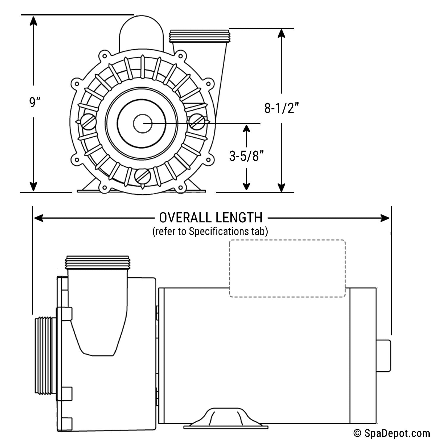 3HP Waterway Executive-56 Spa Pump/Motor 240V 2.5