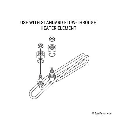 Heater Manifold Flow Thru 2" x 15" (No element)
