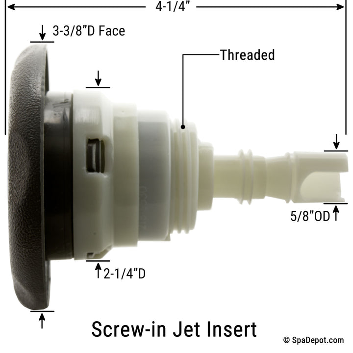 Waterway 3-3/8" Poly Storm Dual Roto Screw-in Jet Insert - Gray