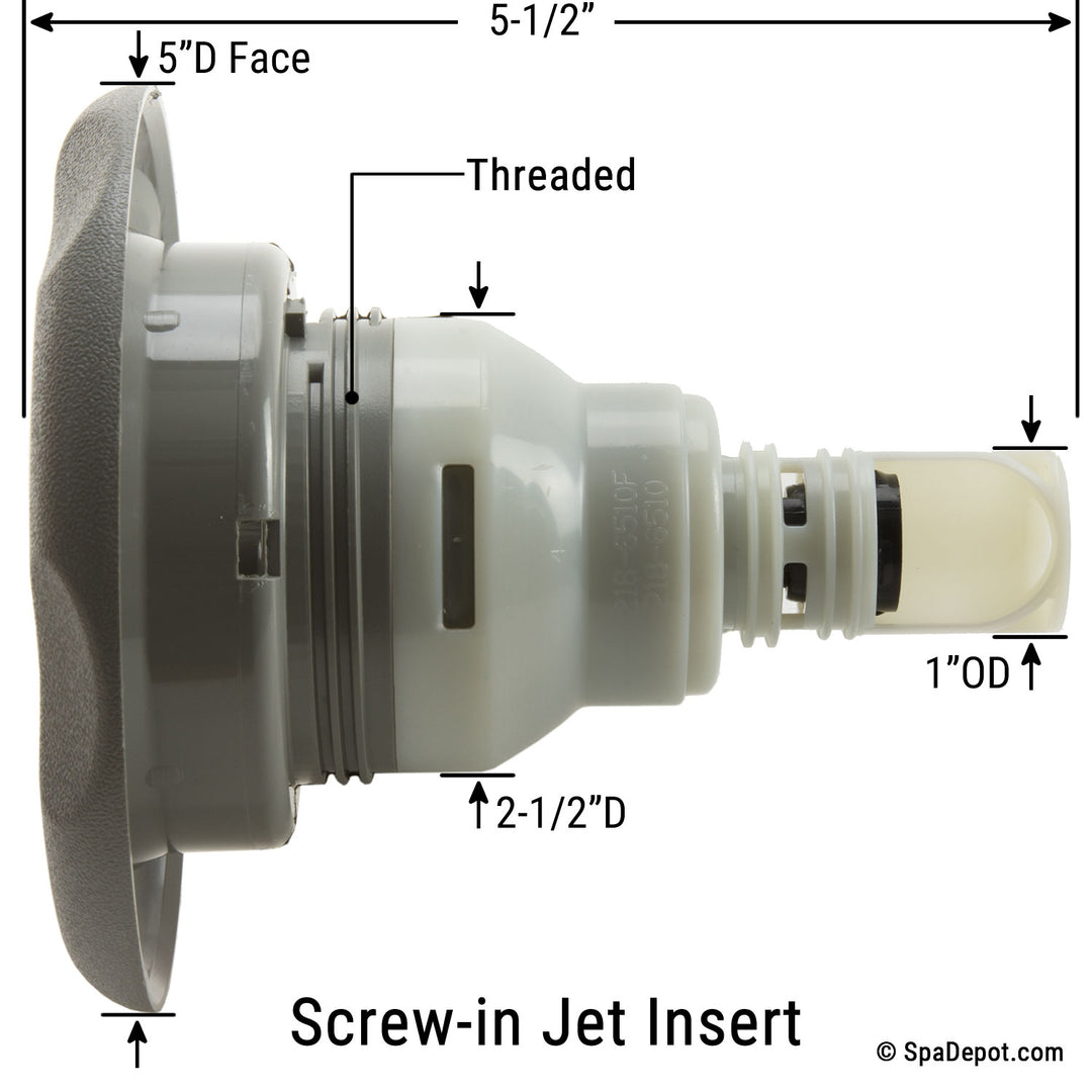 Waterway 5" Power Storm Directional Screw-in Jet Insert - Gray