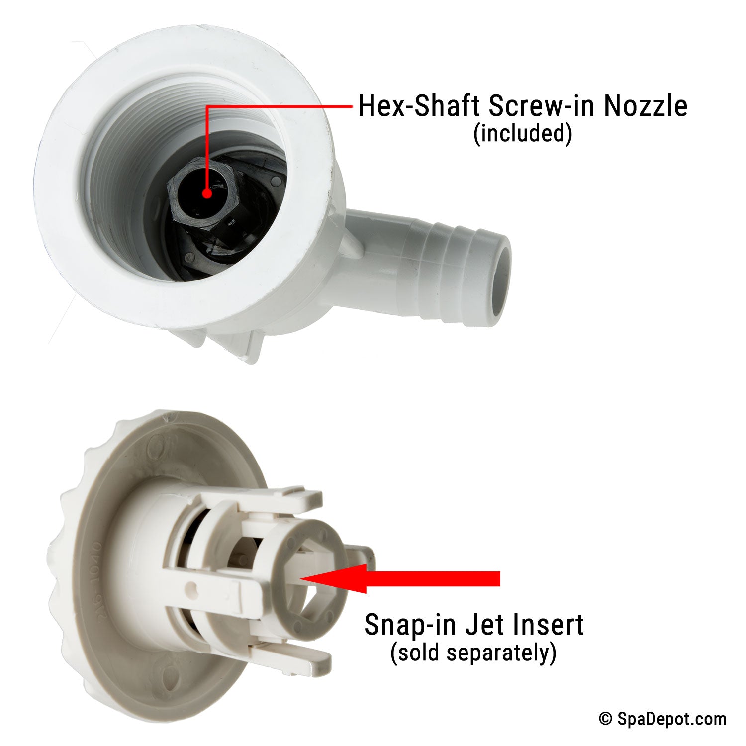 Waterway Adjustable Mini Snap-in Jet Body - White – SpaDepot.com
