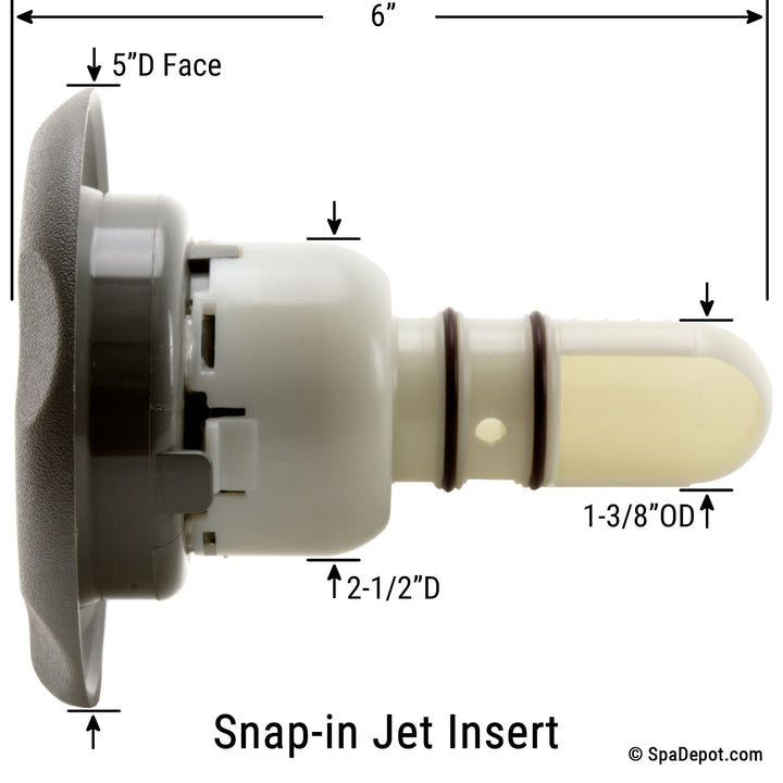 Waterway 5" Whirlpool Directional Twist-Lock Jet Insert - Gray