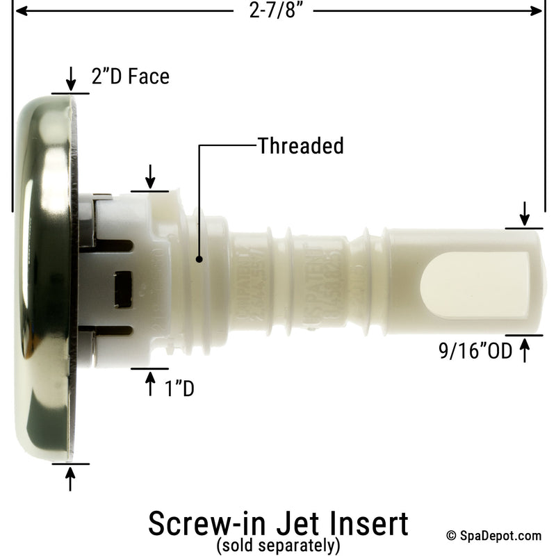 Waterway 2" Cluster Storm Directional Screw-in Jet Insert - Stainless