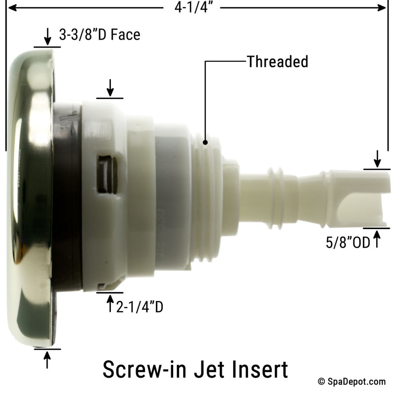 Waterway 3-3/8" Poly Storm Dual Roto Screw-in Jet Insert - Stainless