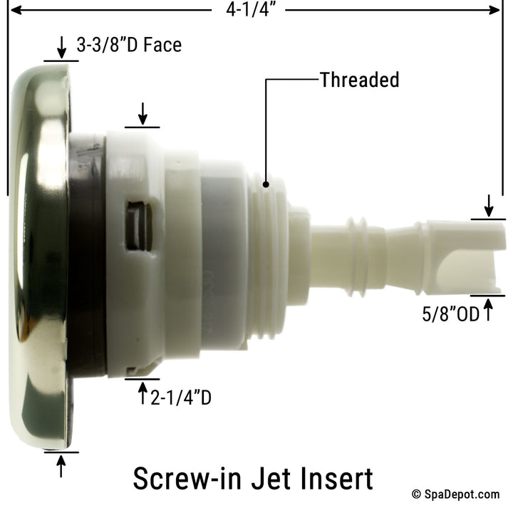 Waterway 3-3/8" Poly Storm Directional Screw-in Jet Insert - Stainless