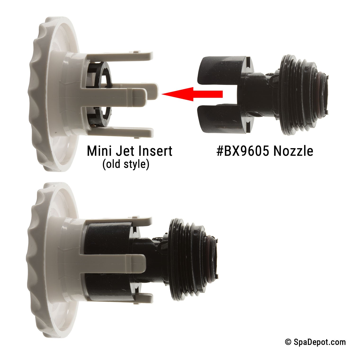 Hot Tub Jet Nozzle for Waterway Mini Style Inserts- 212-0850