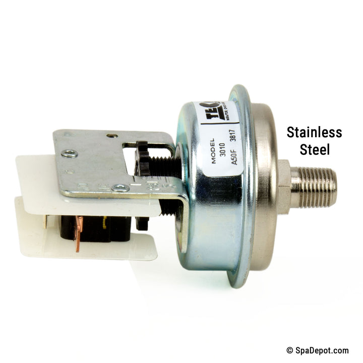 Pressure Switch - Adjustable, SPST-NO, Stainless Steel 3010