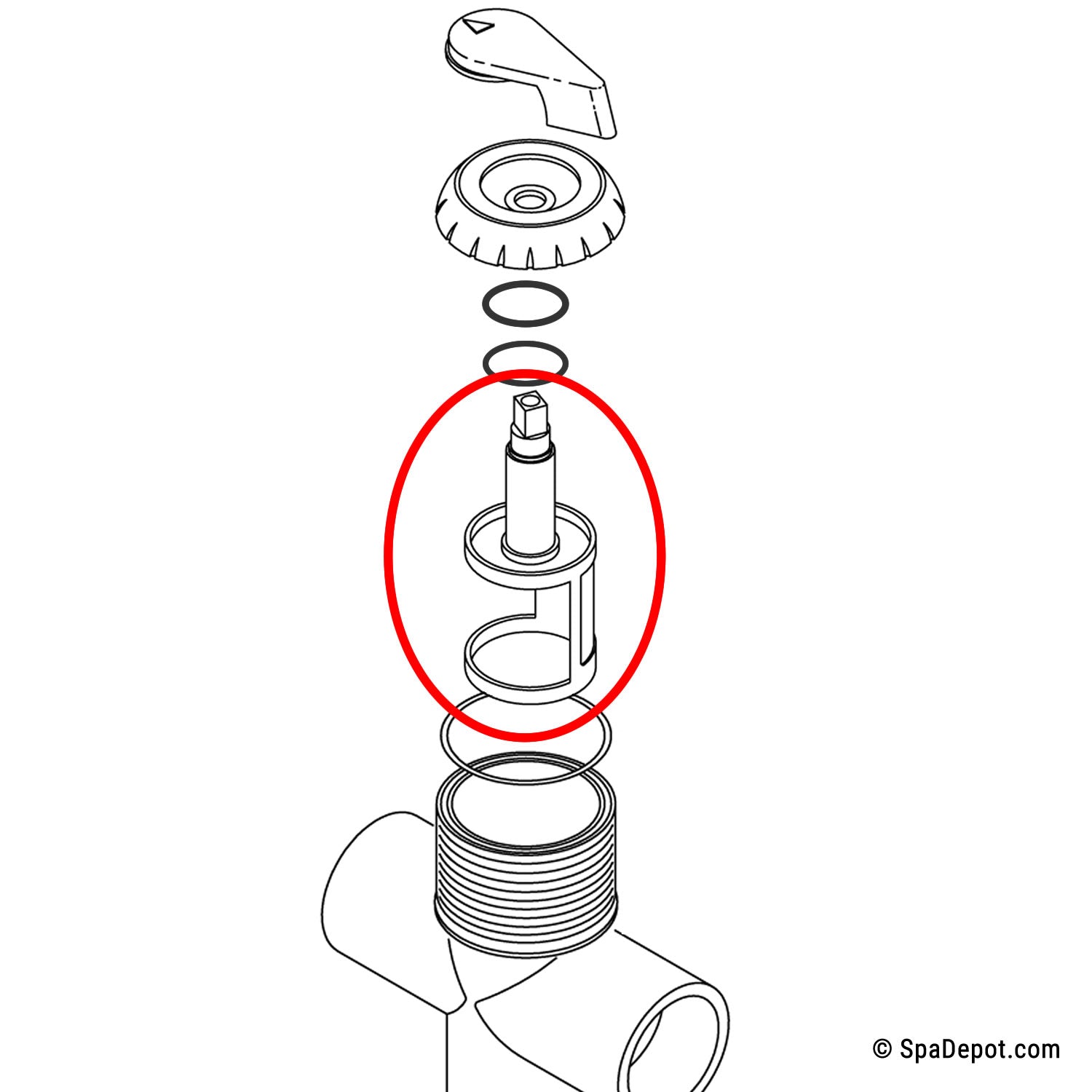 Hot Tub Diverter Valve Rotor Insert - for 2 Hot Tub Diverter Valve Rotor Insert - for 2