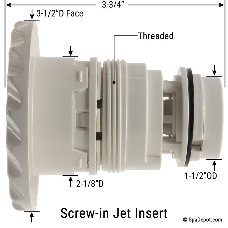 Waterway 3-1/2" Deluxe Poly Directional Screw-in Jet Insert