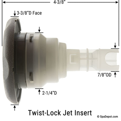CMP 3-3/8" Typhoon Dual Roto Twist-Lock Jet Insert - Graphite Gray