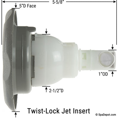 CMP 5" Typhoon Directional Twist-Lock Jet Insert - Graphite Gray