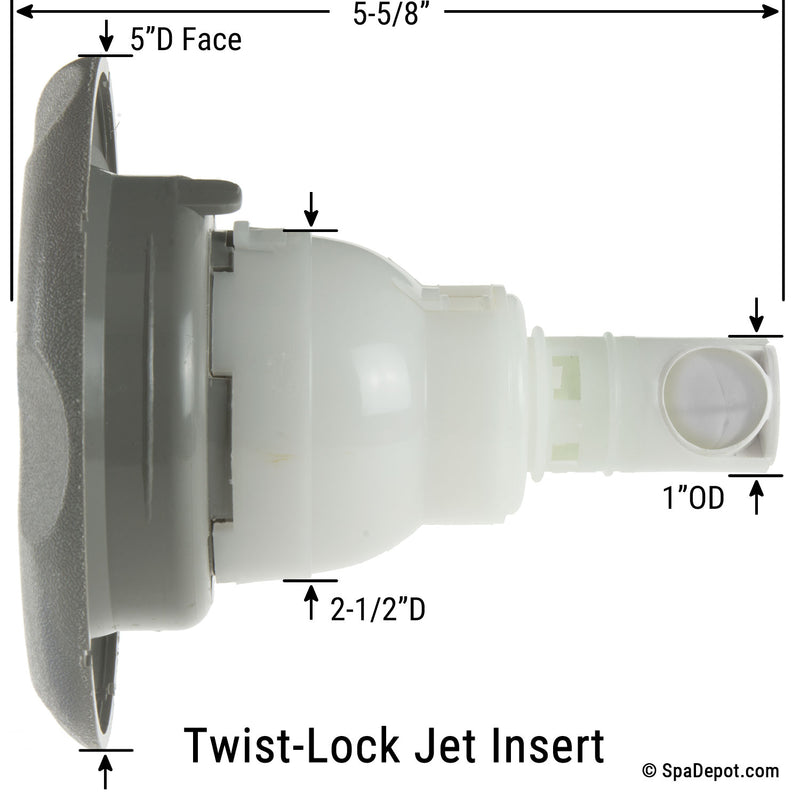 CMP 5" Typhoon Dual Roto Twist-Lock Jet Insert - Graphite Gray