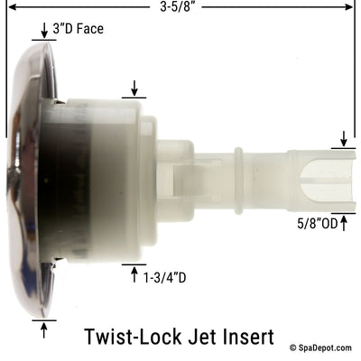 CMP 3" Typhoon Roto Twist-Lock Jet Insert - Stainless