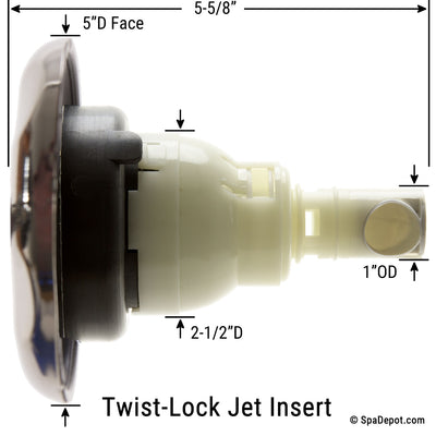 CMP 5" Typhoon Pulsator Roto Twist-Lock Jet Insert - Stainless