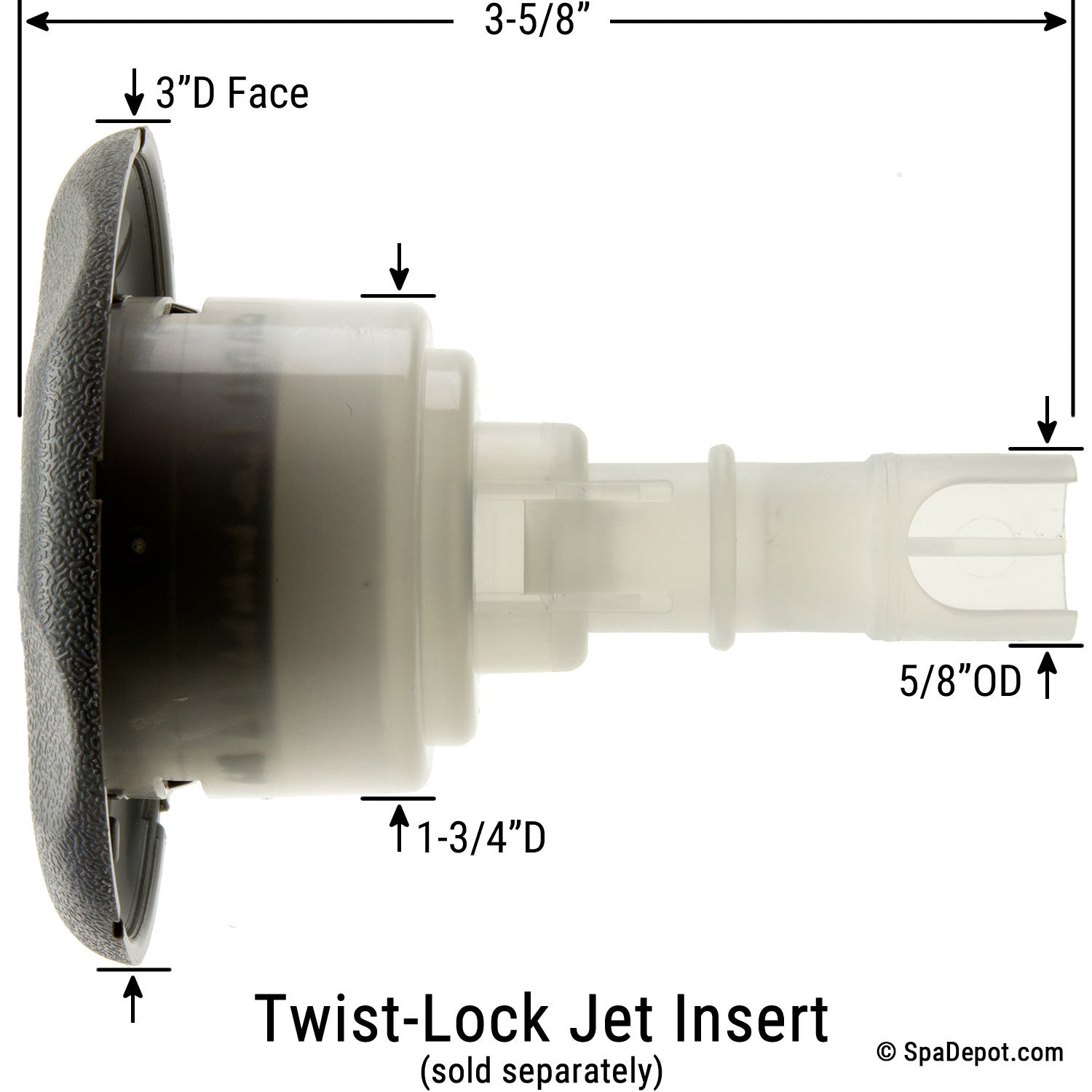 Hot Tub Jet Housing CMP 3" Typhoon TwistLock Jet Body White