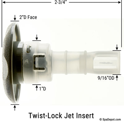 Pentair 2" Euro Cyclone Swirl Twist-Lock Jet Insert