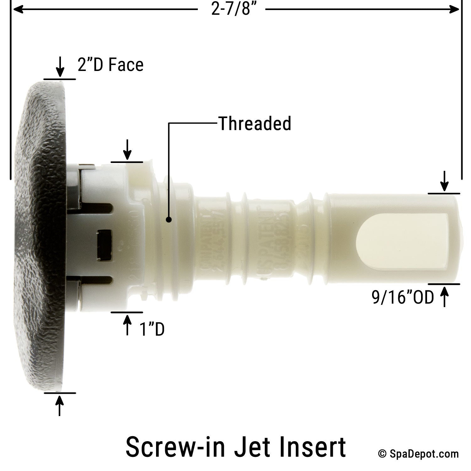 止水 SNAPPER-AS（Black w/White Filler） Hot Tub Jet Insert - Waterway 2